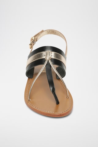 Sandalias de piel - Negro y dorado