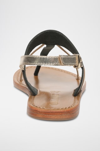 Sandalias de piel - Negro y dorado