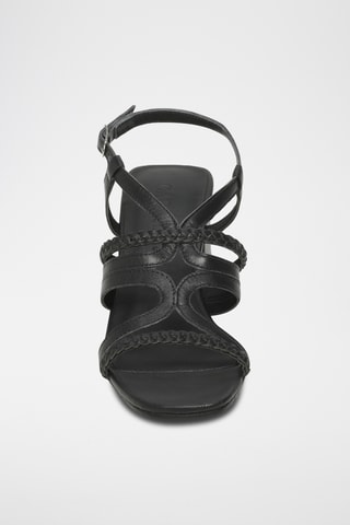 Sandalias de piel ovina napa de tacón - Negro