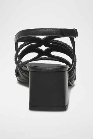 Sandalias de piel ovina napa de tacón - Negro