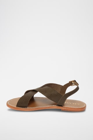 Sandalias de piel - Caqui