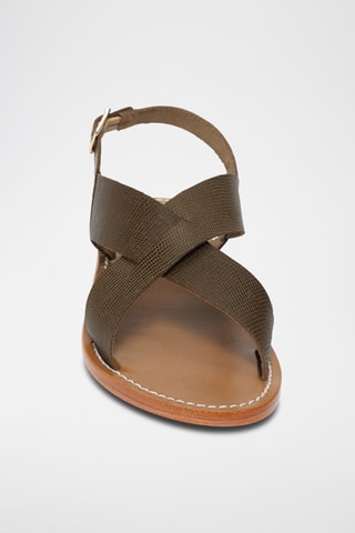 Sandalias de piel - Caqui