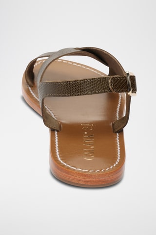 Sandalias de piel - Caqui