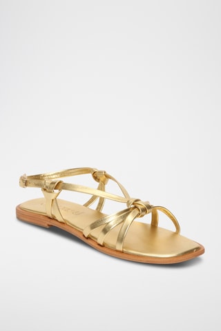 Sandalias de piel ovina napa - Dorado
