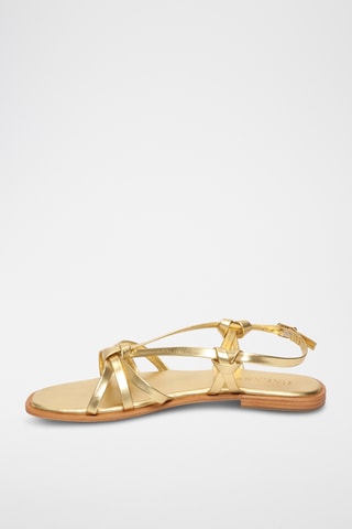 Sandalias de piel ovina napa - Dorado