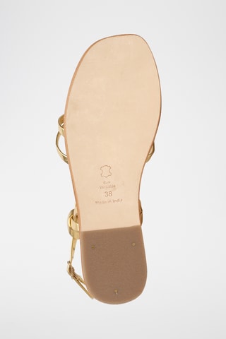 Sandalias de piel ovina napa - Dorado