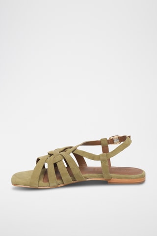 Sandalias de piel caprina nobuk - Verde claro