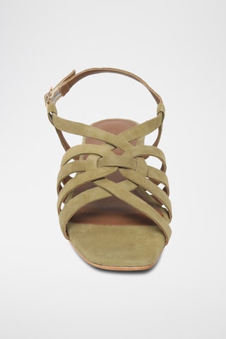 Sandalias de piel caprina nobuk - Verde claro