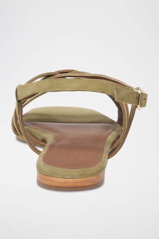Sandalias de piel caprina nobuk - Verde claro