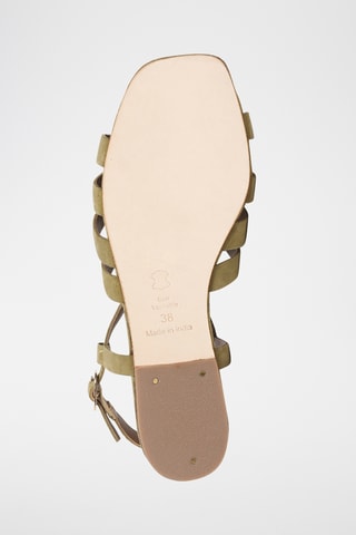 Sandalias de piel caprina nobuk - Verde claro