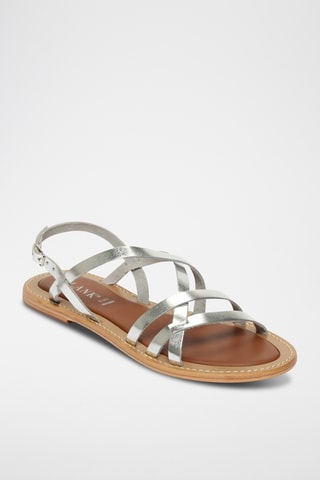 Sandalias de piel - Plateado