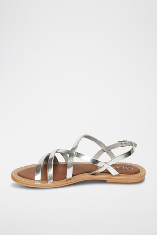 Sandalias de piel - Plateado