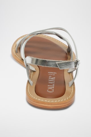Sandalias de piel - Plateado