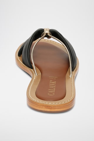 Sandalias de piel ovina napa - Negro y dorado