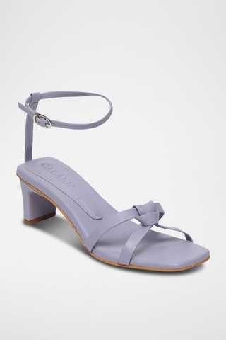 Sandalias de nobuk de tacón Nancy - Violeta
