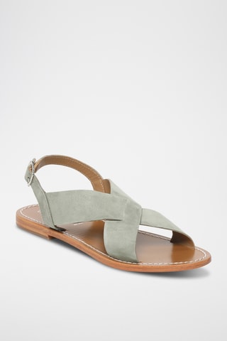 Sandalias de piel caprina nobuk - Caqui