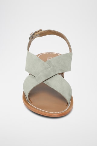 Sandalias de piel caprina nobuk - Caqui