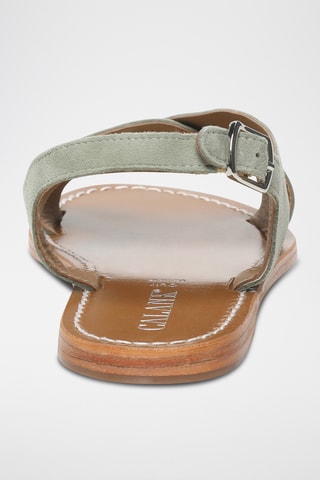 Sandalias de piel caprina nobuk - Caqui