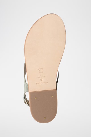 Sandalias de piel caprina nobuk - Caqui