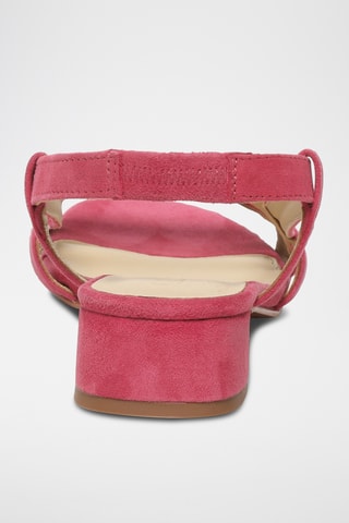 Sandalias de piel caprina nobuk de tacón - Rosa
