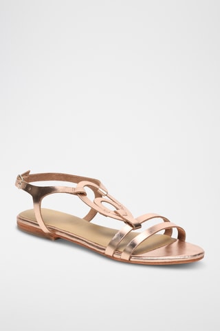 Sandalias de piel - Rosa dorado
