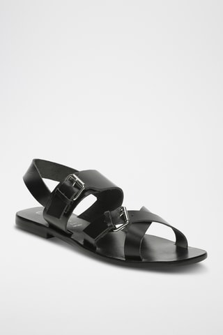 Sandalias de piel - Negro
