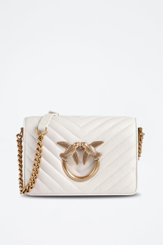 Sac bandoulière en cuir Love Click Mini - Blanc