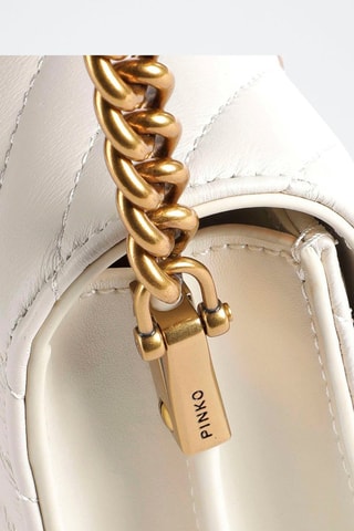 Sac bandoulière en cuir Love Click Mini - Blanc