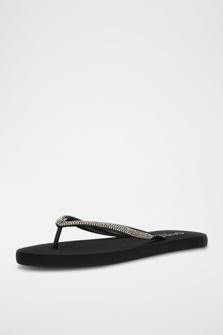 Tongs - Noir et argenté - Guess