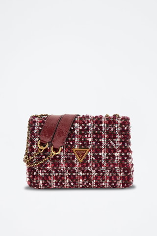 Sac porté épaule en tweed Giully - Bordeaux - Guess