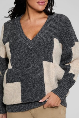 Pull Panama - Gris et beige