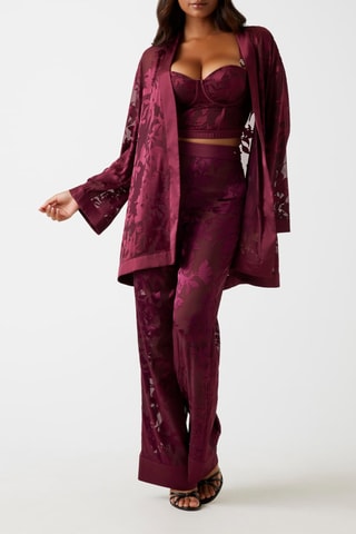 Kimono en tulle - Bordeaux