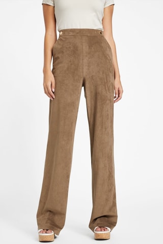 Pantalon taille haute - Marron