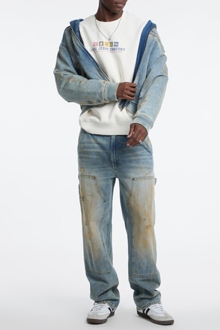Veste en jean à capuche - Bleu