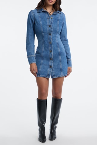 Robe chemise en jean - Bleu