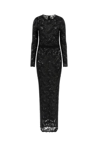 Robe longue en dentelle - Noir