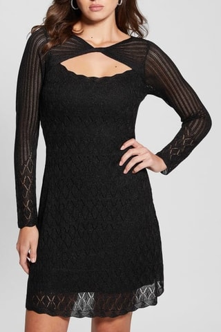Robe patineuse en dentelle Kellie - Noir