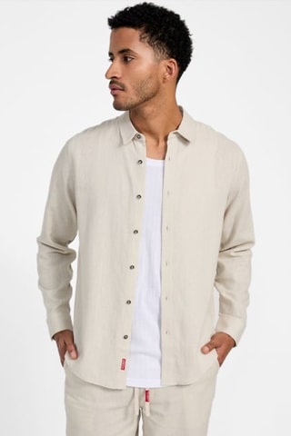 Chemise regular en lin - Gris clair