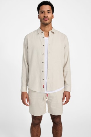 Chemise regular en lin - Gris clair