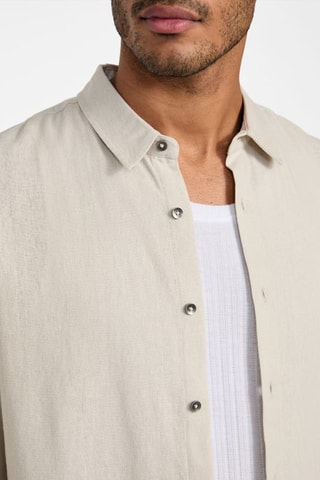 Chemise regular en lin - Gris clair