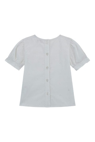 Blouse en broderie anglaise - Blanc - Guess