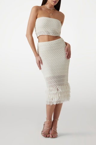 Jupe fourreau taille haute - Blanc