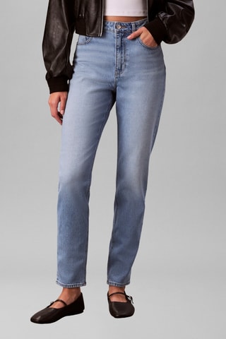 Jean taille haute mom - Bleu