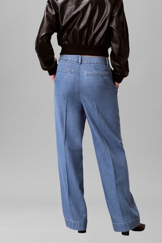 Jean taille haute relaxed straight - Bleu