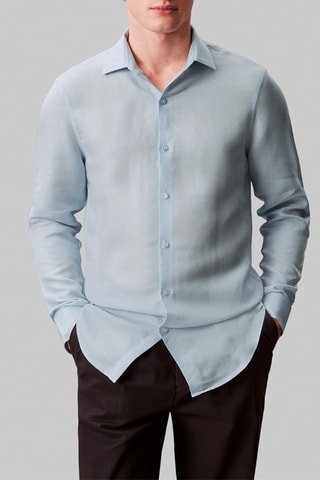 Chemise slim en lin - Ciel