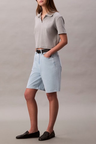 Short relaxed en  lin - Bleu