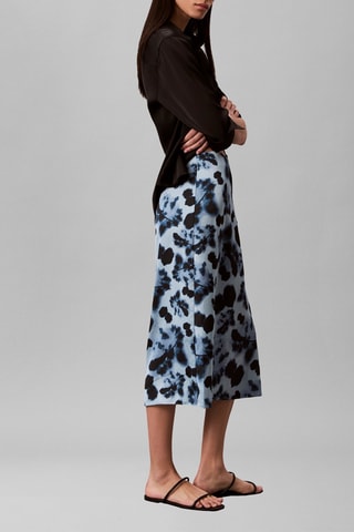 Jupe midi taille haute - Bleu