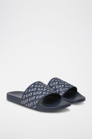 Ciabatte slider - Blu notte e bianco
