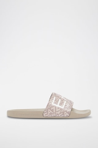 Ciabatte slider - Taupe e bianco