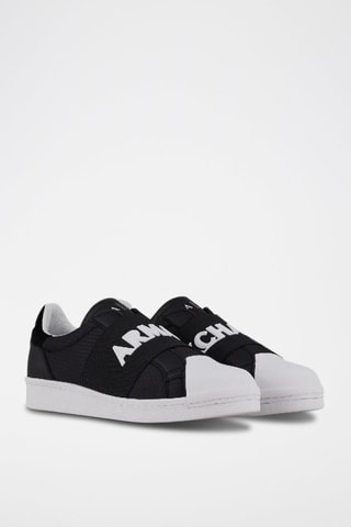 Sneakers in pelle e pelle scamosciata - Nero e bianco
